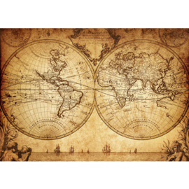 Fotobehang poster 0076 atlas werledkaart vintage
