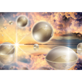 Fotobehang poster 2687 kunst ballen wolken bellen fantasie