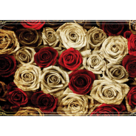 Fotobehang poster 2410 bloemen rozen sepia schilderij