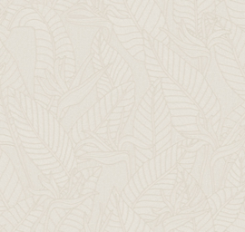 60741 Strelitzia blad gebroken wit alabaster