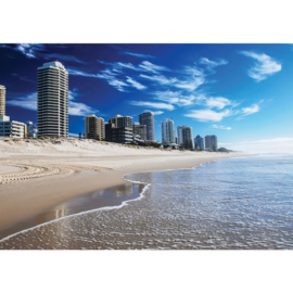 Fotobehang poster 3108 skyline gebouwen toren strand