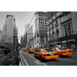 Fotobehang poster 0194 manhattan taxi geel yellow cab new york auto