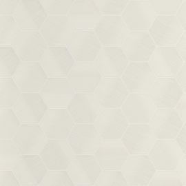 Z12824 grafisch hexagon gebroken wit