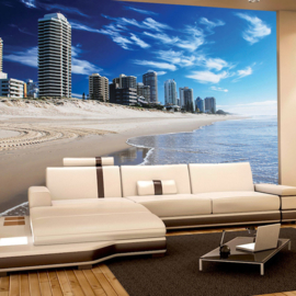 Fotobehang poster 3108 skyline gebouwen toren strand