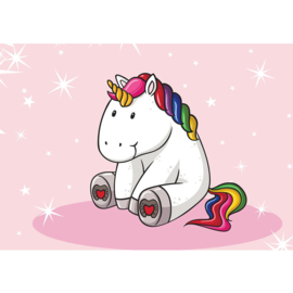 Fotobehang poster 4468 kinderkamer unicorn roze