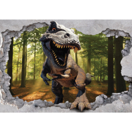 Fotobehang poster 4332 dino jurassic beton bos