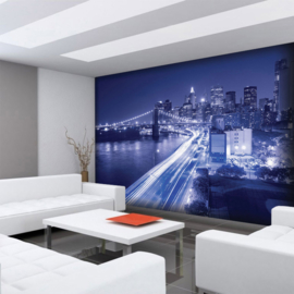 Fotobehang poster 0561 skyline new york blauw