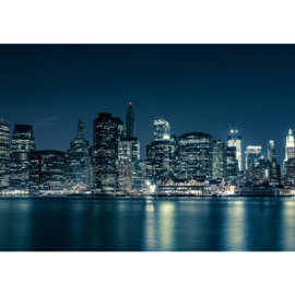 Fotobehang poster 0022 skyline new york blauw big apple