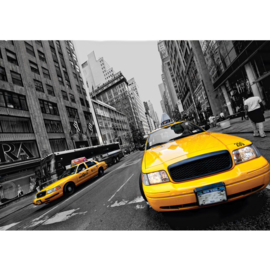 Fotobehang 0848 USA New York auto taxi geel yellow cab