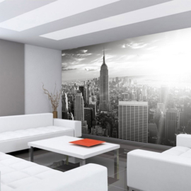 Fotobehang poster 0015 new york skyline big apple mist empire state building