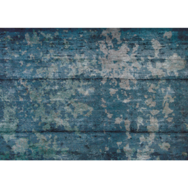 Fotobehang poster 2131 hout vintage blauw