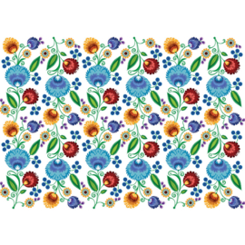 Fotobehang poster 2301 bloemen kunst rood blauw groen