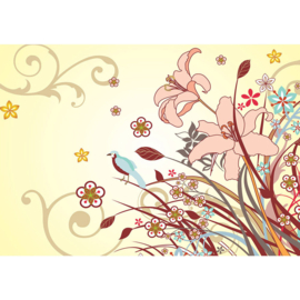 Fotobehang poster 2229 bloemen roze