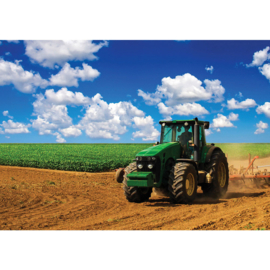 Fotobehang poster 3071 tractor trekker groen trekker landbouw