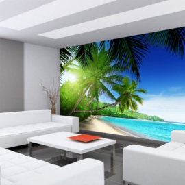 Fotobehang 0002 strand palmboom 400 x 280