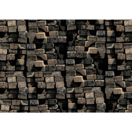 Fotobehang poster 1514 hout balken bruin