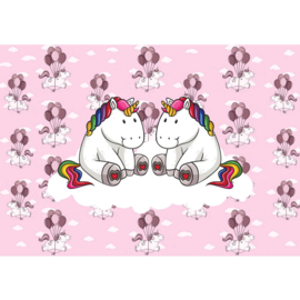 Fotobehang poster 4471 kinderkamer unicorn roze