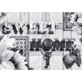 Fotobehang poster 1782 hout grijs sweet home