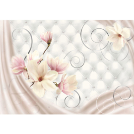 Fotobehang poster 0951 bloemen chesterfield kussen knopen knoop