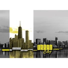 Fotobehang 1198 skyline urban city zwart