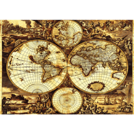 Fotobehang 1793 wereldkaart geografie landkaart vintage