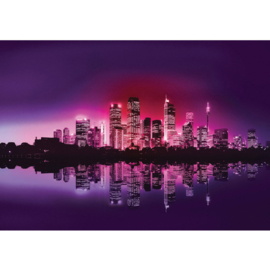 Fotobehang poster 0634 skyline lila city