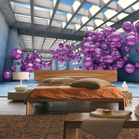 Fotobehang 3246 Kunst abstract architectuur luchtbellen ballon paars