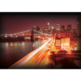 Fotobehang poster 0570 skyline new york geel