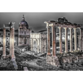 Fotobehang 1841 Italie Rome zuilen zwart wit