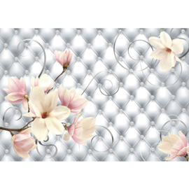 Fotobehang poster 0950 bloemen chesterfield knopen kussen