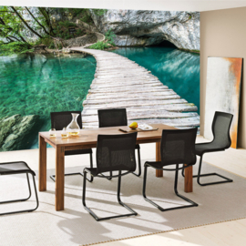 Fotobehang poster 0268 houten loopbrug romantisch steiger planken