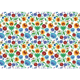 Fotobehang poster 2435 bloemen rood blauw