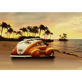 Fotobehang 1187 kever strand surfen palmen 104 x 70.5