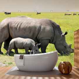 Fotobehang poster 2554 dieren neushoorn big five safari