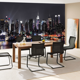 Fotobehang poster 2898 skyline nacht wolkenkrabber