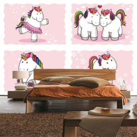 Fotobehang poster 4581 kinderkamer unicorn roze