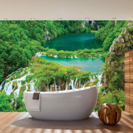 Fotobehang poster 2927 berg meer waterval