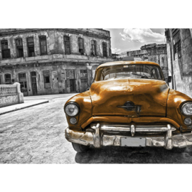 Fotobehang 1460 auto taxi cuba goud