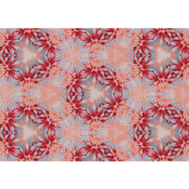 Fotobehang poster 1546 bloemen krans roze rood