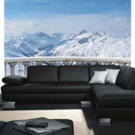 Fotobehang poster 2853 balkon alpen bergen sneeuw