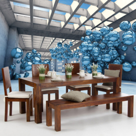 Fotobehang 3247 ballon kunst abstract architectuur blauw