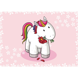 Fotobehang poster 4579 kinderkamer roze unicorn