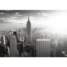 Fotobehang poster 0015 new york skyline big apple mist empire state building