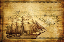 Fotobehang 2650 schip vintage kaart