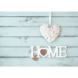 Fotobehang poster 1672 hout planken blauw hart home