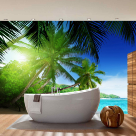 Fotobehang poster 0005 natuur strand palmboom bomen