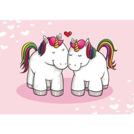 Fotobehang poster 4580 kinderkamer unicorn roze