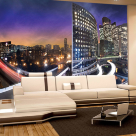 Fotobehang poster 0443 usa new york skyline nacht