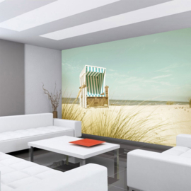 Fotobehang poster 4586 strandstoel zee strand