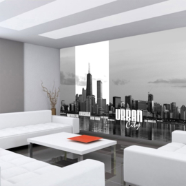 Fotobehang poster 0281 usa urban city skyline tekst steden